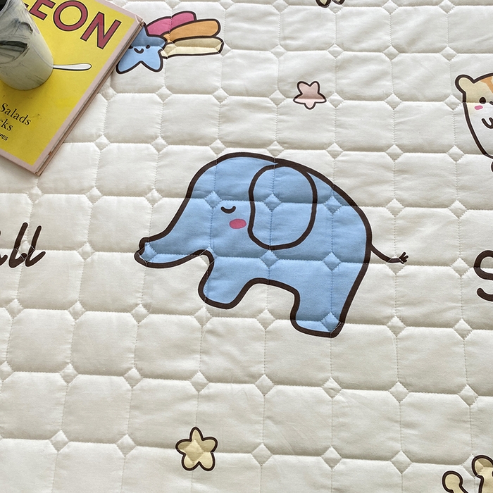 91家纺网 家纺一手货源 找家纺 富馨莱 2025春夏新款A类母婴级全棉纯棉夹棉床笠 狮子公园