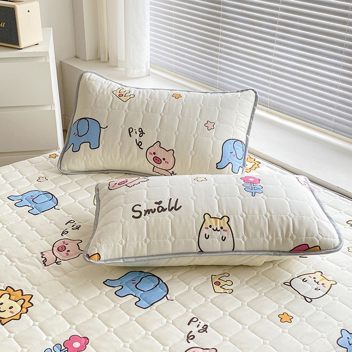 91家纺网 家纺一手货源 找家纺 富馨莱 2025春夏新款A类母婴级全棉纯棉夹棉床笠 狮子公园