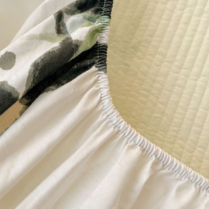 91家纺网 家纺一手货源 找家纺 富馨莱 2025春夏新款A类母婴级全棉纯棉夹棉床笠 熊猫团子