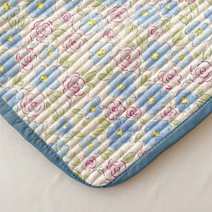 91家纺网 家纺一手货源 找家纺 富馨莱 2025春夏新款A类母婴级全棉纯棉夹棉床笠 紫藤花开