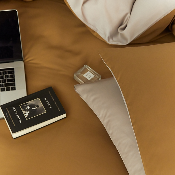 91家纺网 家纺一手货源 找家纺 （总）禾时  2025新款奥地利进口兰精天丝莱赛尔四件套纯色双拼三件套