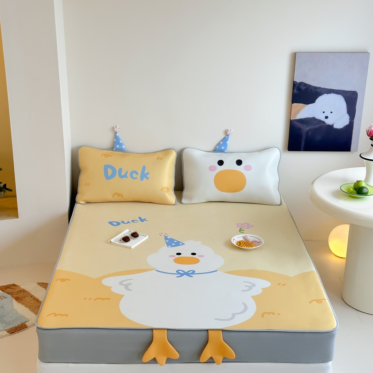 觅糖家纺 2025春夏新款大版异形卡通凉席席子 萌萌鸭