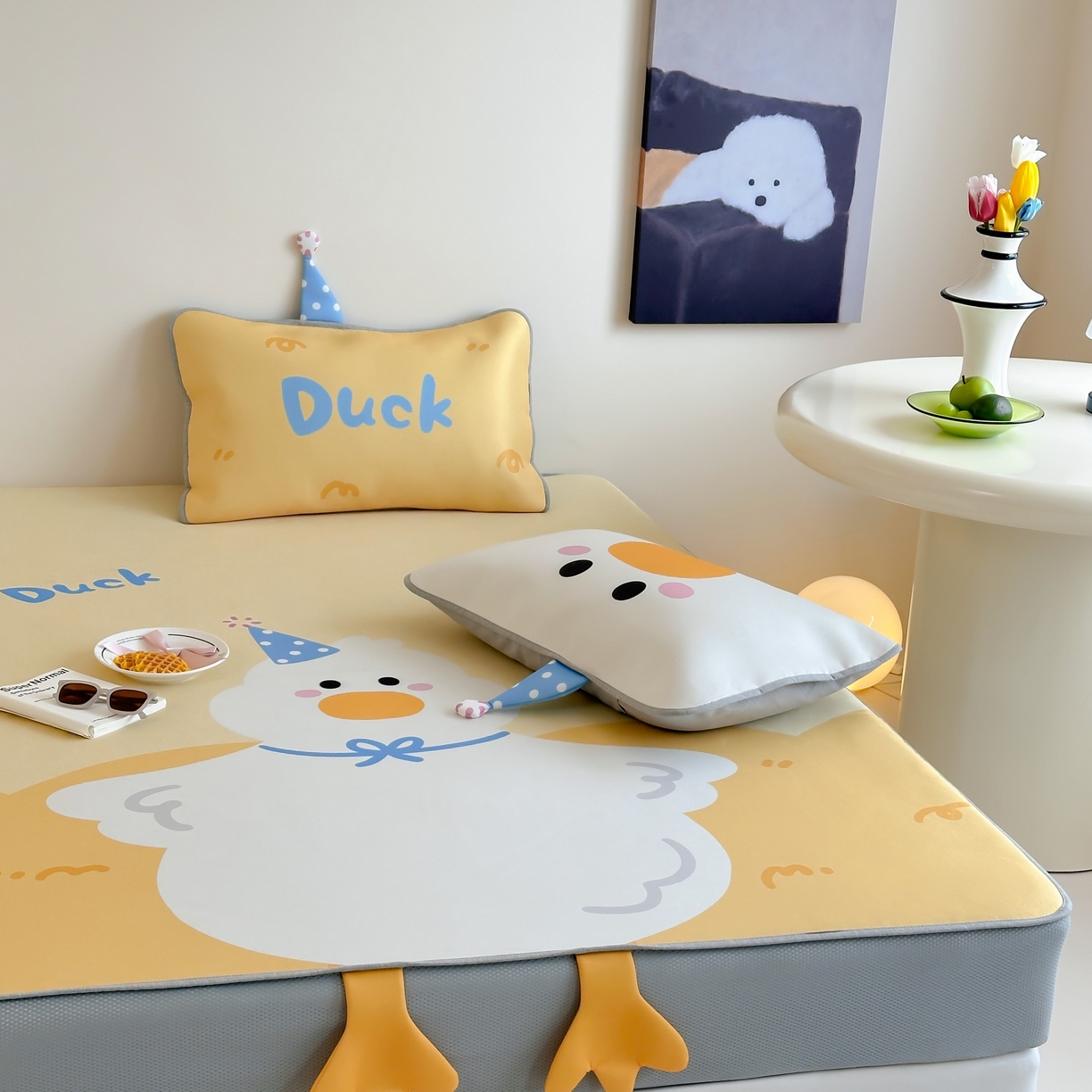 91家纺网 家纺一手货源 找家纺 觅糖家纺 2025春夏新款大版异形卡通凉席席子 萌萌鸭