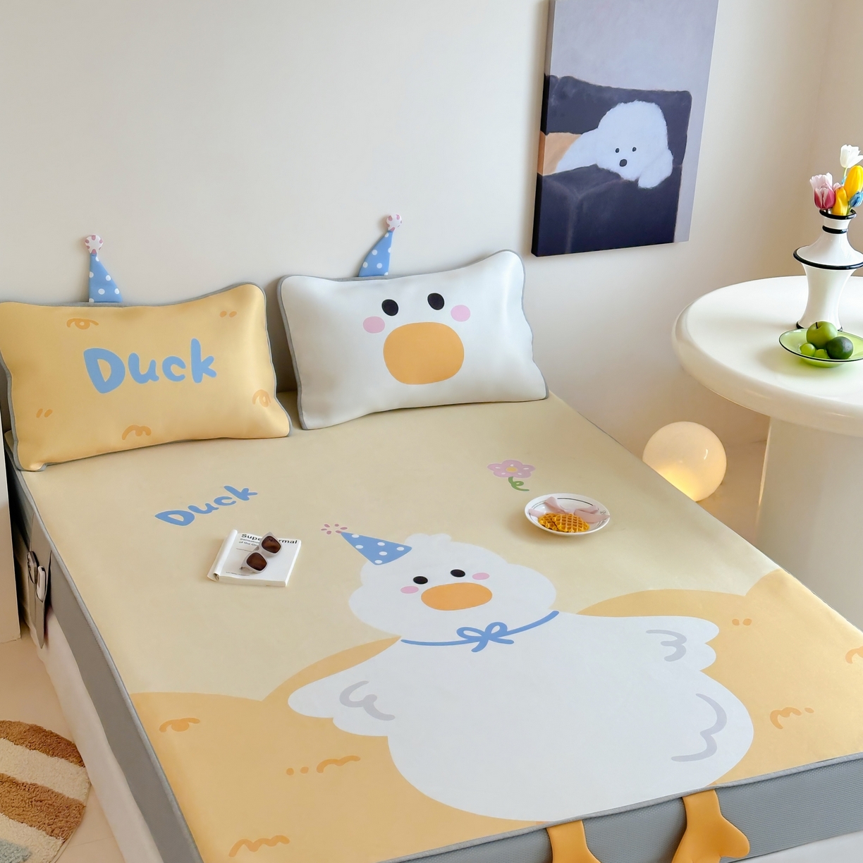 91家纺网 家纺一手货源 找家纺 觅糖家纺 2025春夏新款大版异形卡通凉席席子 萌萌鸭