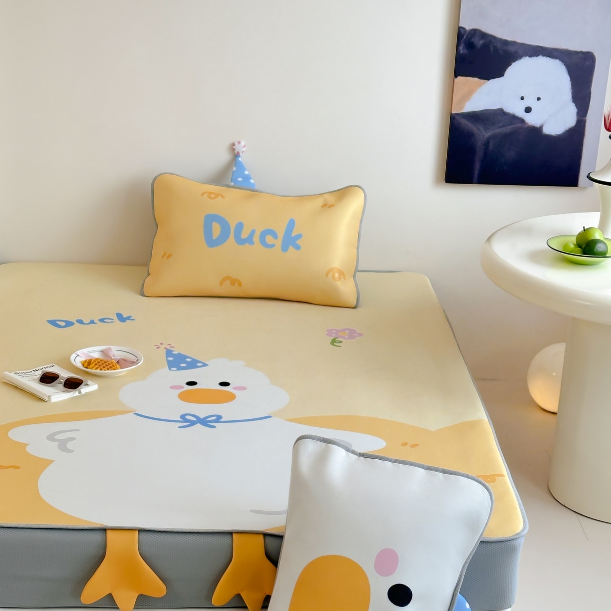 91家纺网 家纺一手货源 找家纺 觅糖家纺 2025春夏新款大版异形卡通凉席席子 萌萌鸭