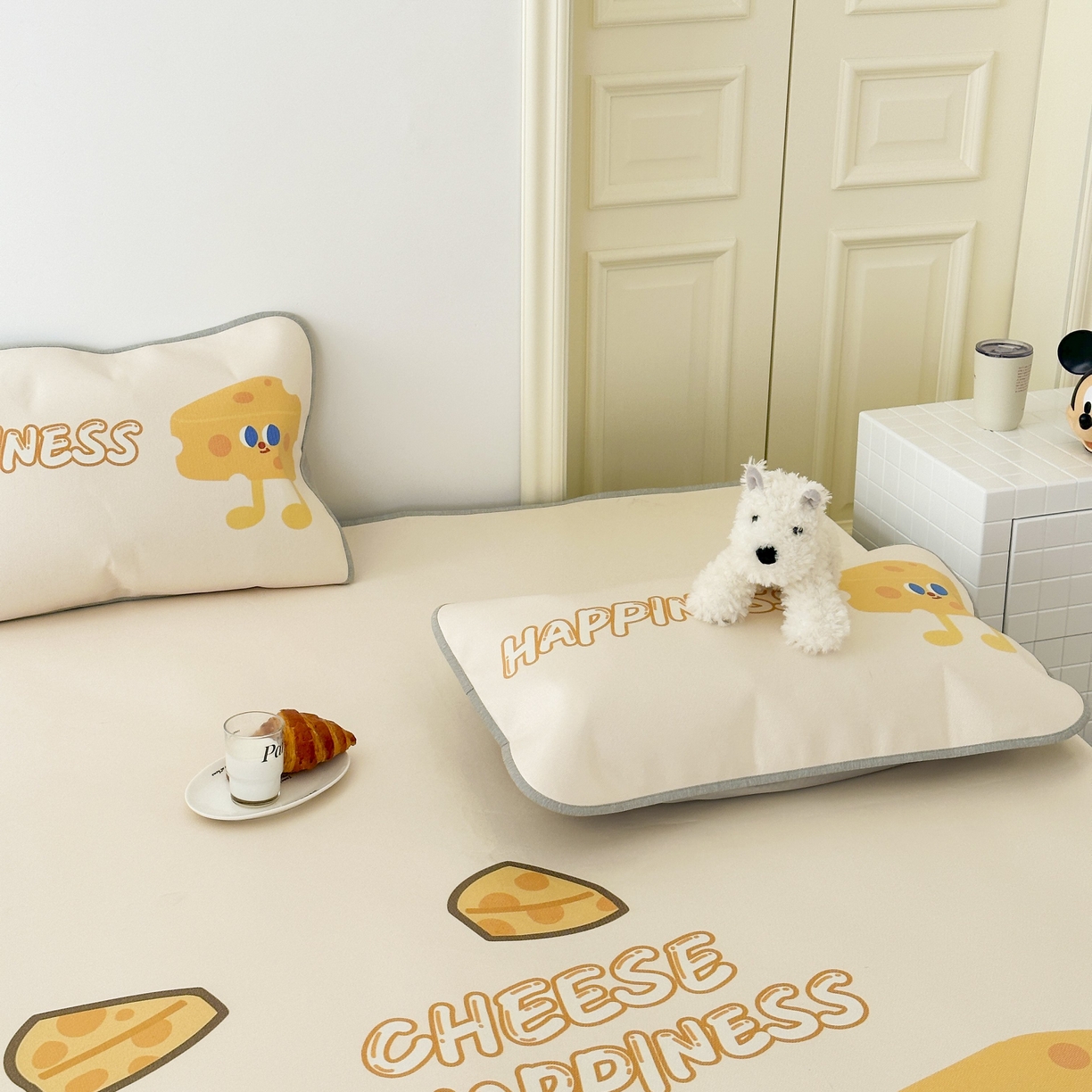 91家纺网 家纺一手货源 找家纺 觅糖家纺 2025春夏新款大版异形卡通凉席席子 奶酪芝士