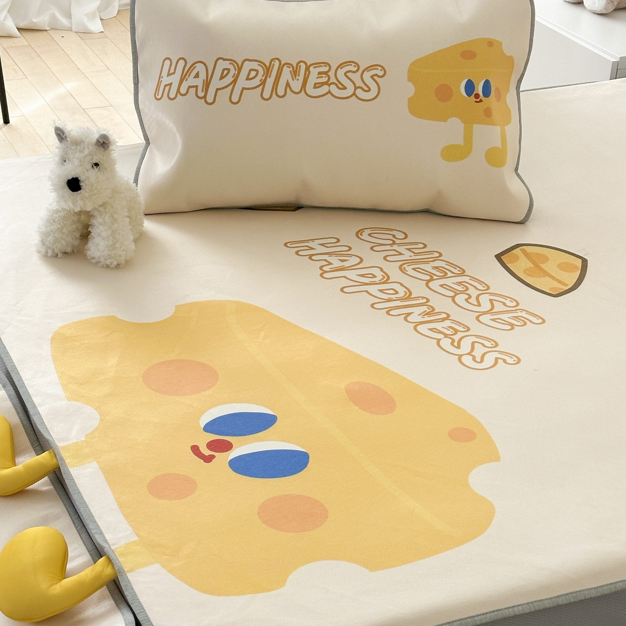 91家纺网 家纺一手货源 找家纺 觅糖家纺 2025春夏新款大版异形卡通凉席席子 奶酪芝士