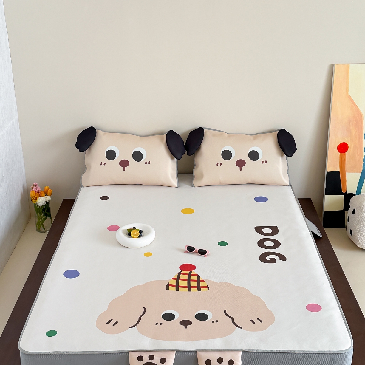 觅糖家纺 2025春夏新款大版异形卡通凉席席子 奶油朵塔