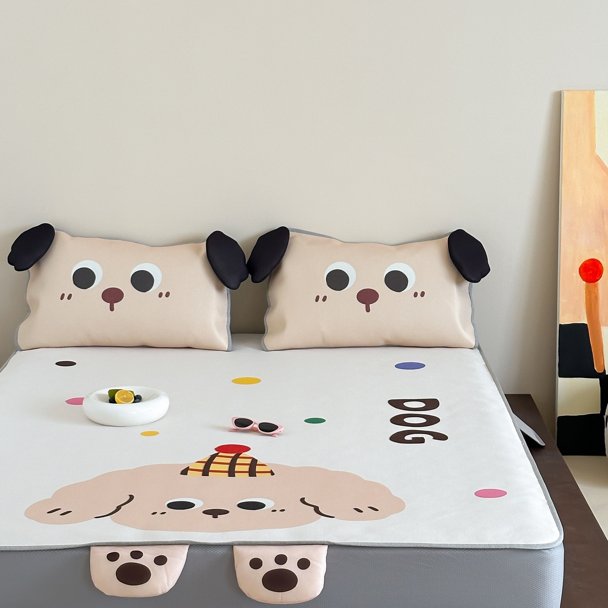 91家纺网 家纺一手货源 找家纺 觅糖家纺 2025春夏新款大版异形卡通凉席席子 奶油朵塔