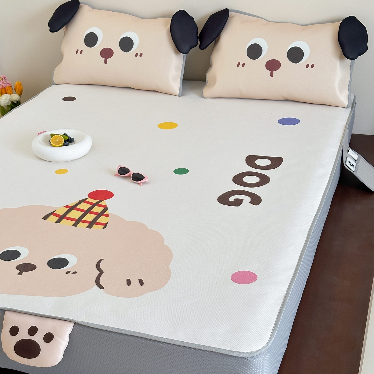 91家纺网 家纺一手货源 找家纺 觅糖家纺 2025春夏新款大版异形卡通凉席席子 奶油朵塔