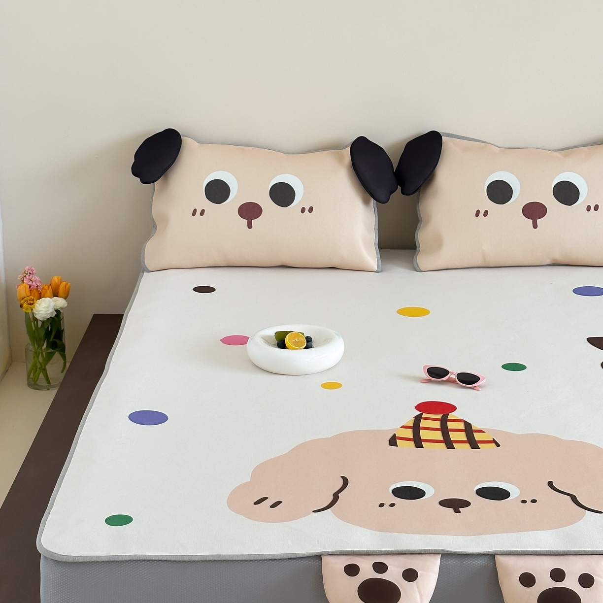 91家纺网 家纺一手货源 找家纺 觅糖家纺 2025春夏新款大版异形卡通凉席席子 奶油朵塔