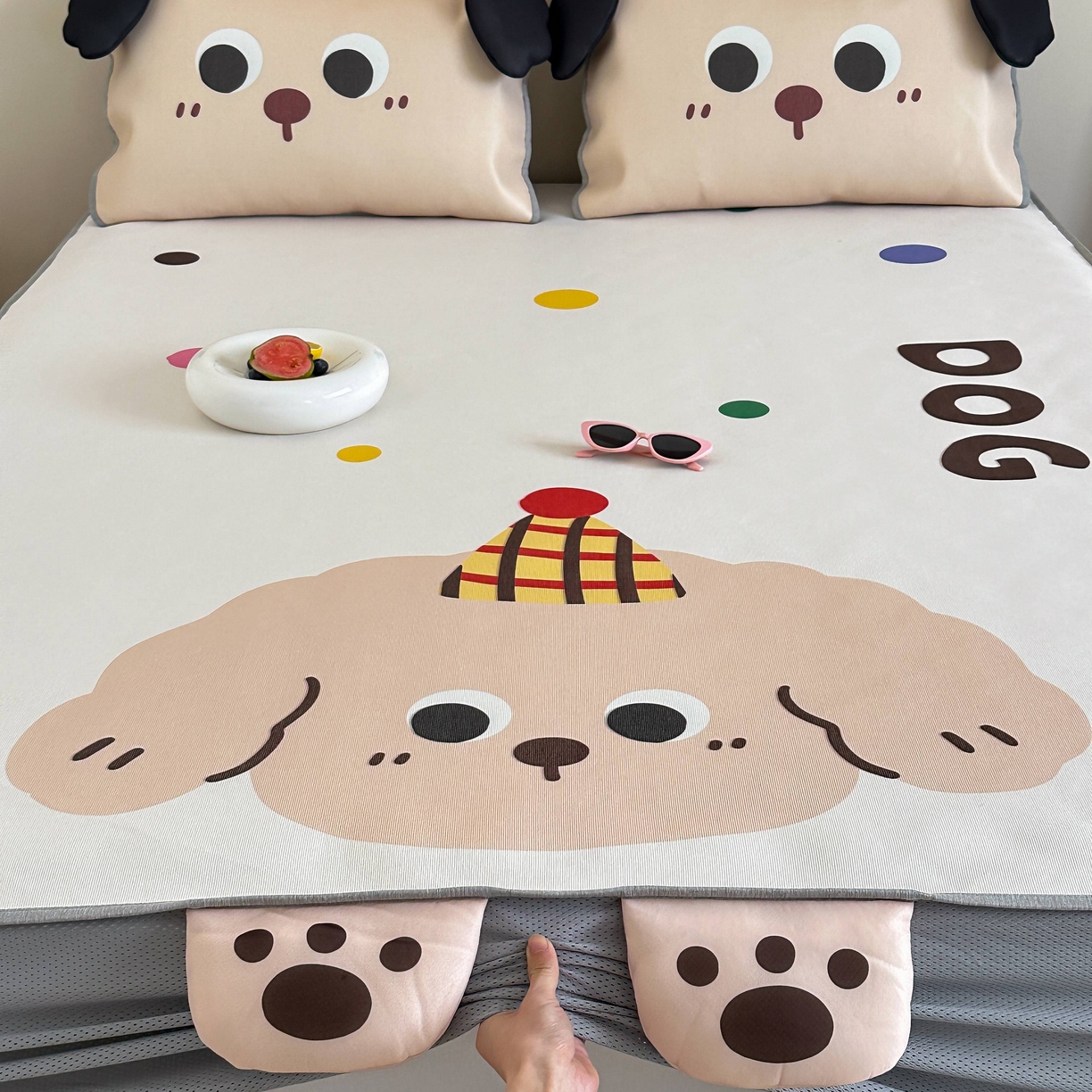 91家纺网 家纺一手货源 找家纺 觅糖家纺 2025春夏新款大版异形卡通凉席席子 奶油朵塔