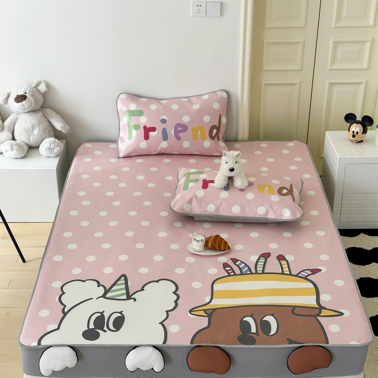 觅糖家纺 2025春夏新款大版异形卡通凉席席子 生日快乐