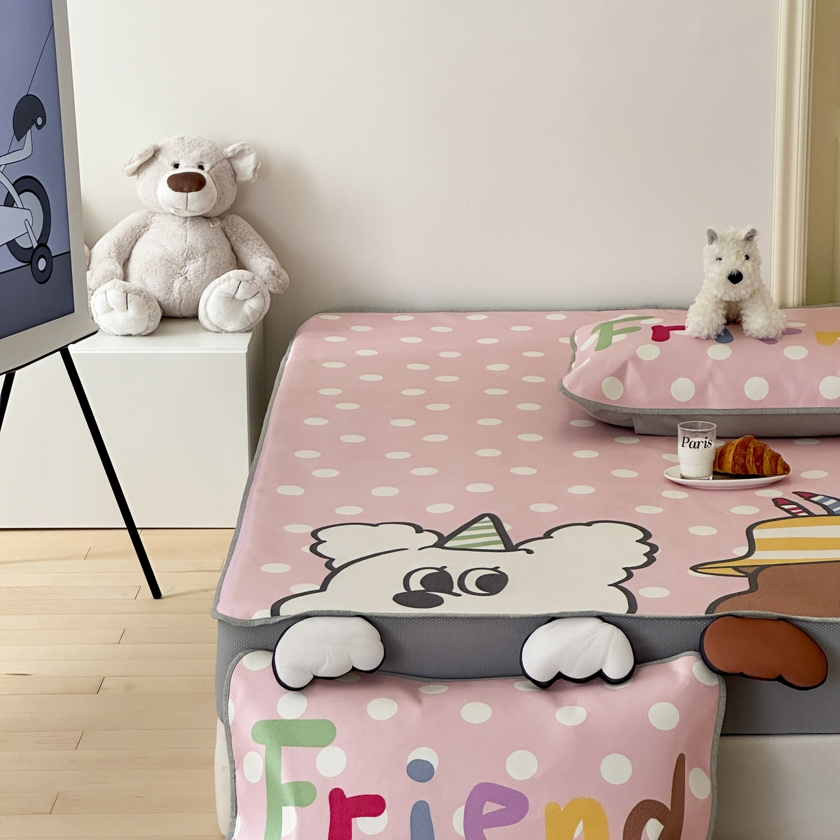 91家纺网 家纺一手货源 找家纺 觅糖家纺 2025春夏新款大版异形卡通凉席席子 生日快乐