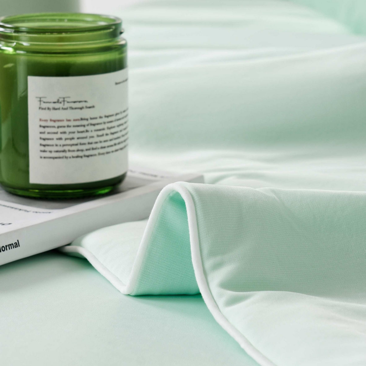 91家纺网 家纺一手货源 找家纺 LADYCOCO可可家居 2025新款PE冰锦丝语夏凉被 琥珀绿