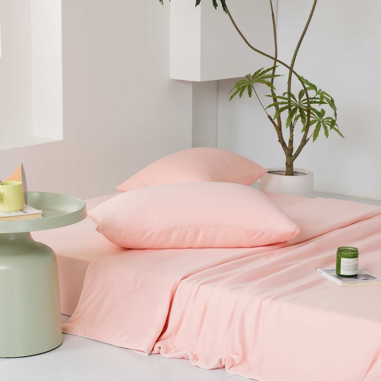 91家纺网 家纺一手货源 找家纺 LADYCOCO可可家居 2025新款PE冰锦丝语夏凉被 清凉粉