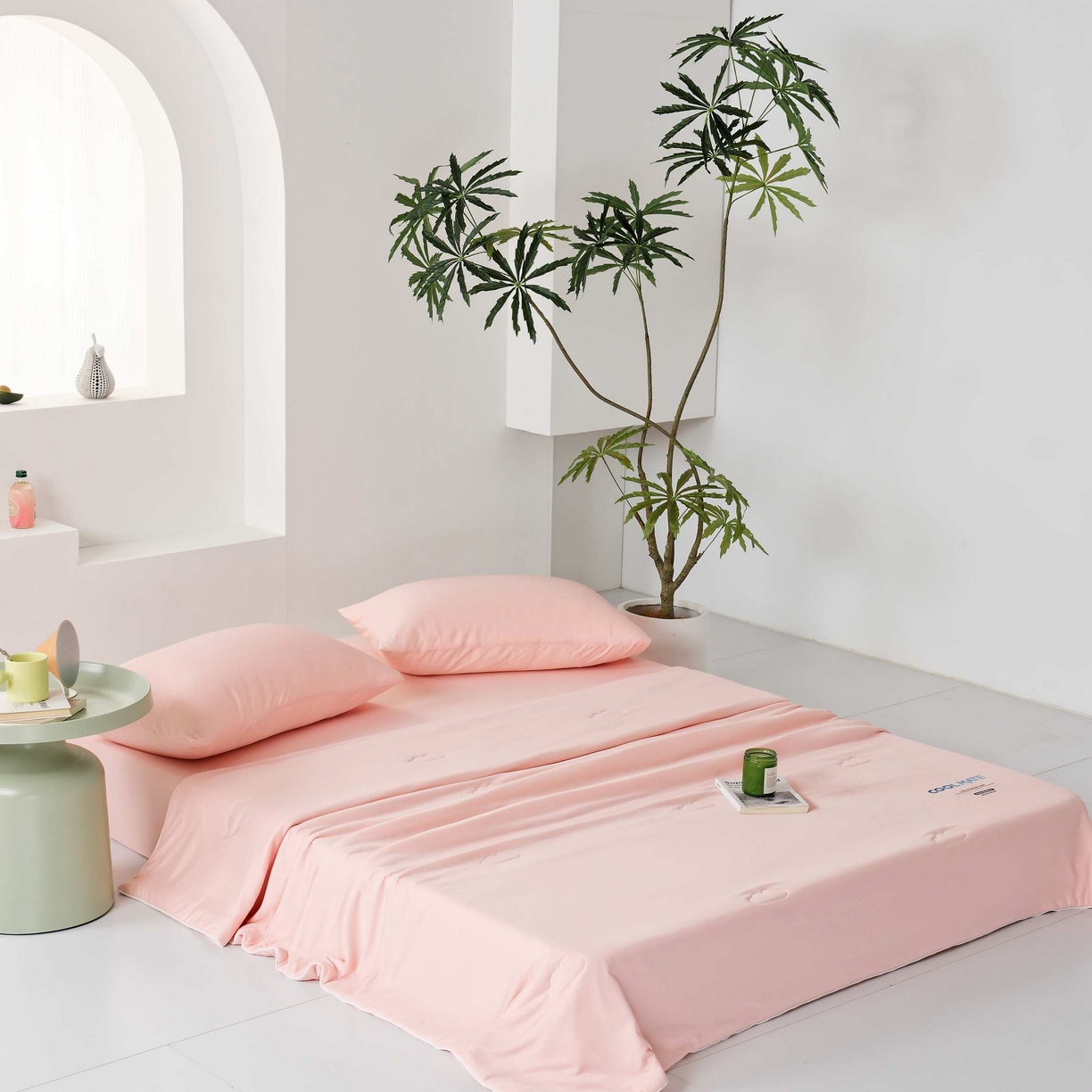 91家纺网 家纺一手货源 找家纺 LADYCOCO可可家居 2025新款PE冰锦丝语夏凉被 清凉粉