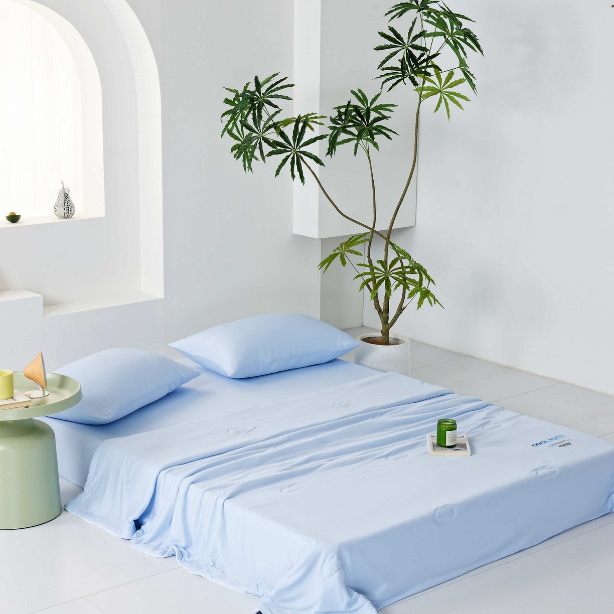 91家纺网 家纺一手货源 找家纺 LADYCOCO可可家居 2025新款PE冰锦丝语夏凉被 微风蓝