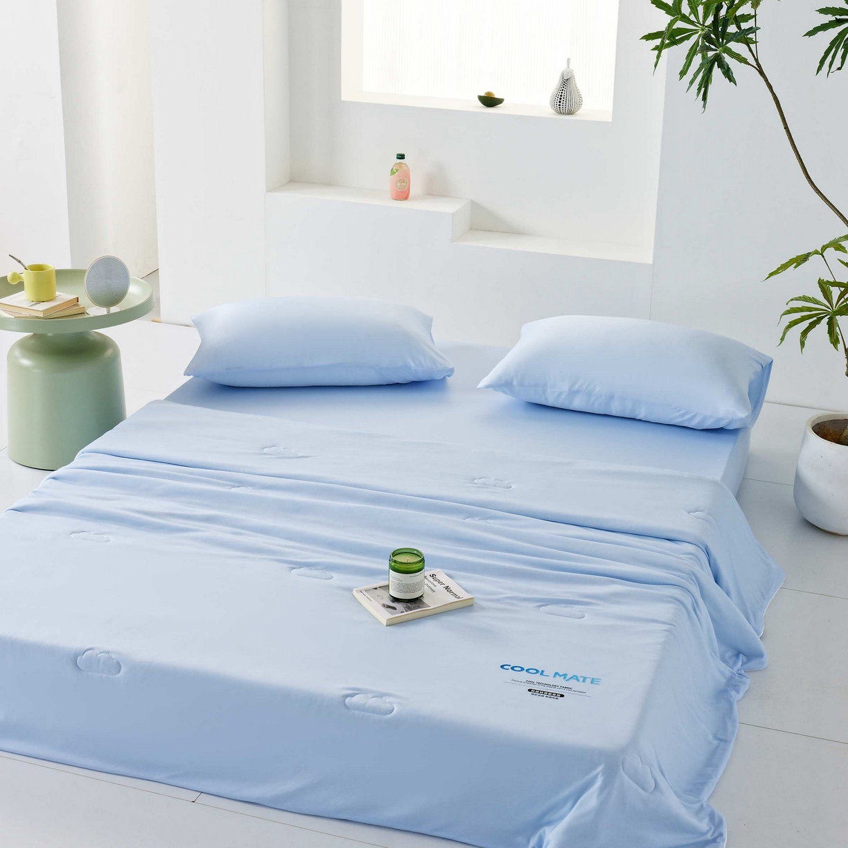 LADYCOCO可可家居 2025新款PE冰锦丝语夏凉被 微风蓝