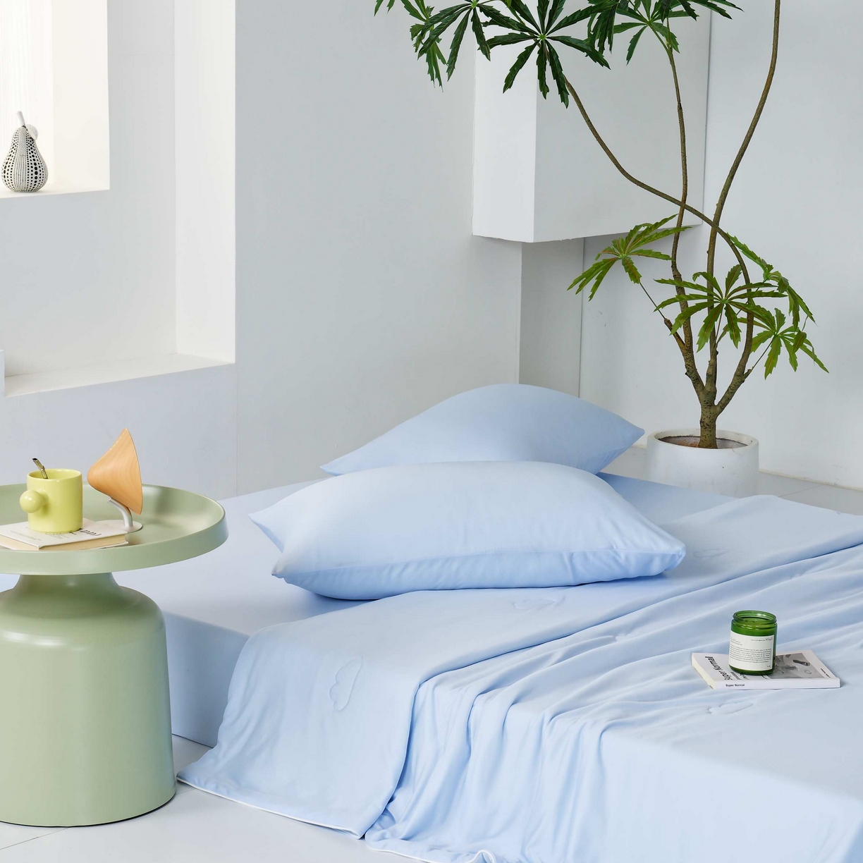 91家纺网 家纺一手货源 找家纺 LADYCOCO可可家居 2025新款PE冰锦丝语夏凉被 微风蓝