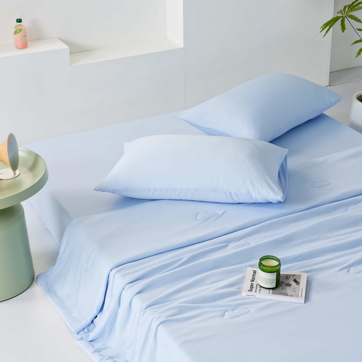 91家纺网 家纺一手货源 找家纺 LADYCOCO可可家居 2025新款PE冰锦丝语夏凉被 微风蓝