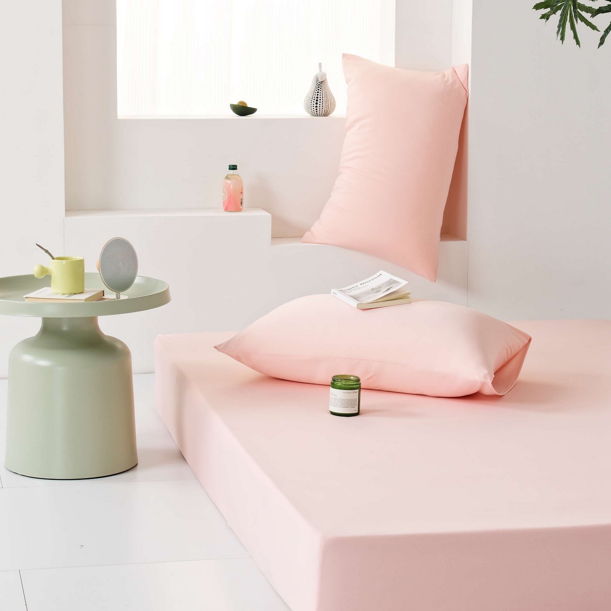 91家纺网 家纺一手货源 找家纺 LADYCOCO可可家居 2025新款PE冰锦丝语枕套 清凉粉