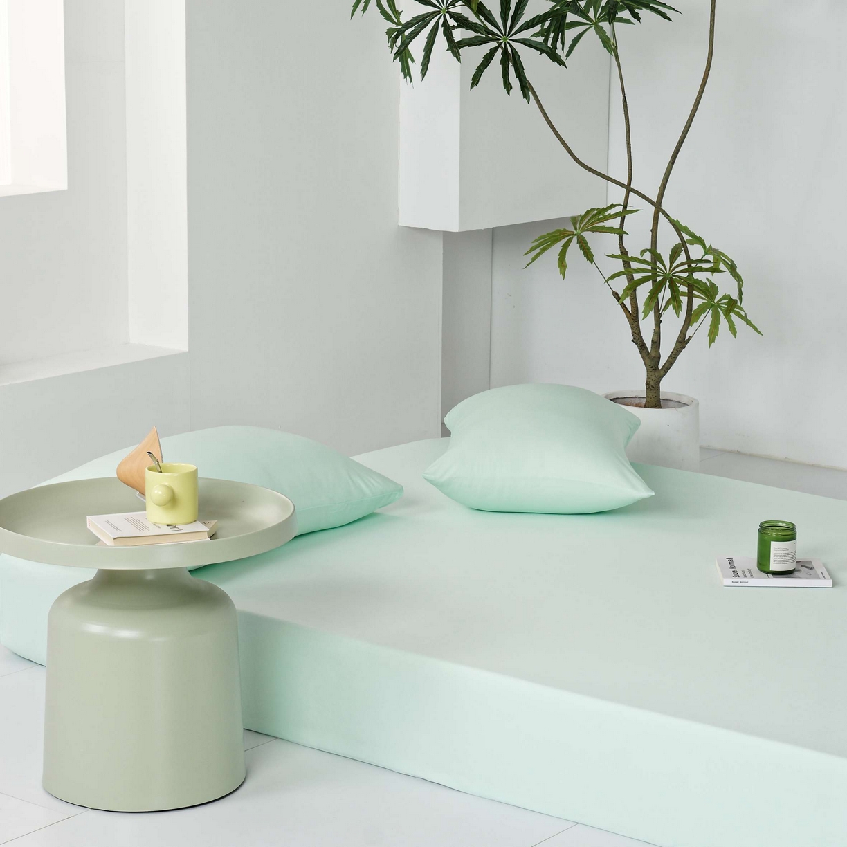 91家纺网 家纺一手货源 找家纺 LADYCOCO可可家居 2025新款PE冰锦丝语枕套 琥珀绿