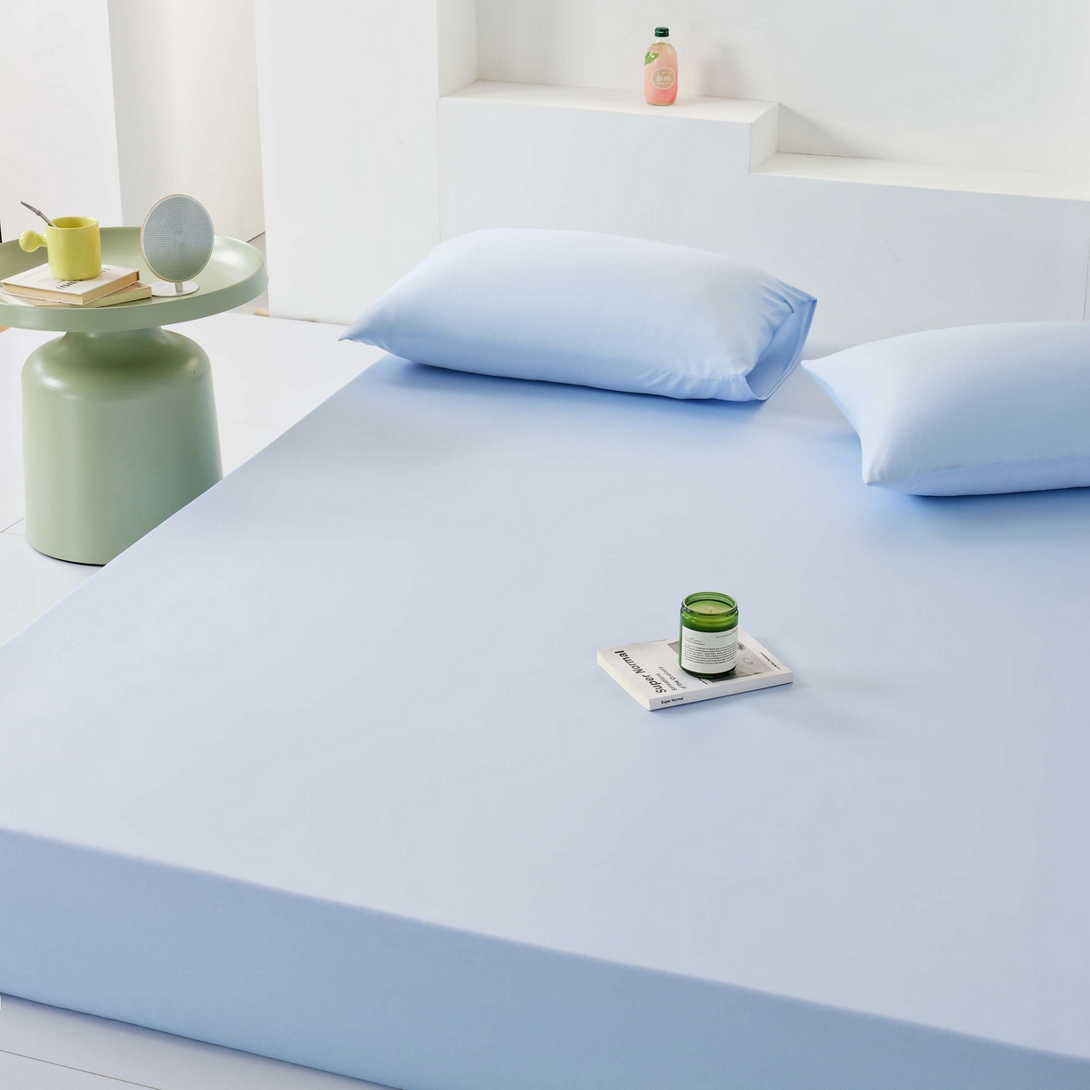 91家纺网 家纺一手货源 找家纺 LADYCOCO可可家居 2025新款PE冰锦丝语枕套 微风蓝