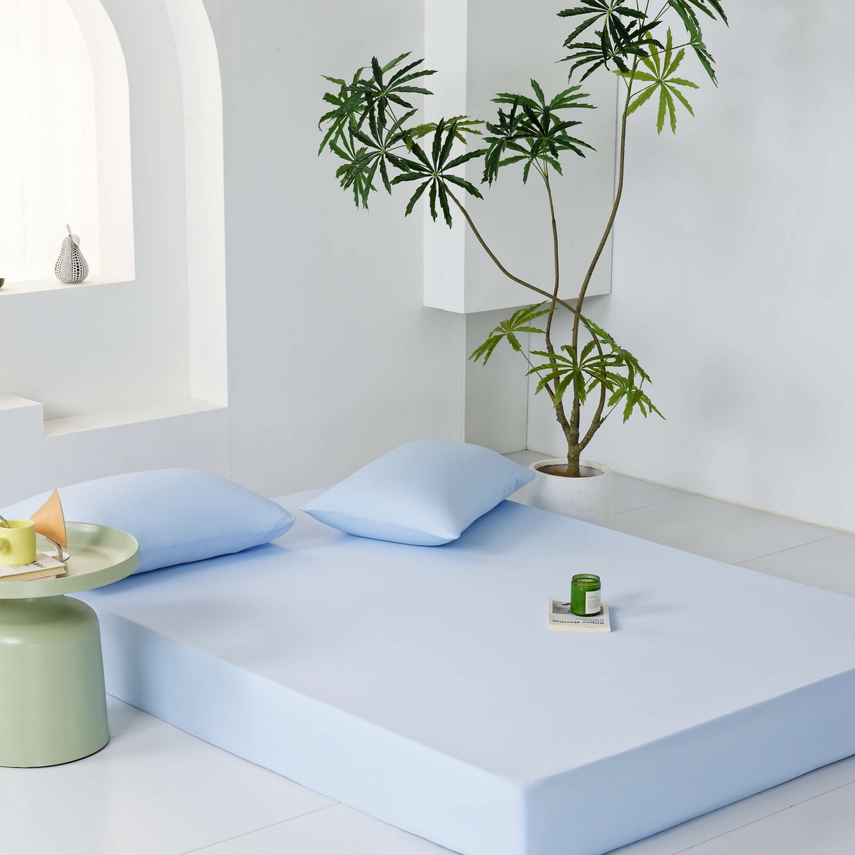 91家纺网 家纺一手货源 找家纺 LADYCOCO可可家居 2025新款PE冰锦丝语枕套 微风蓝