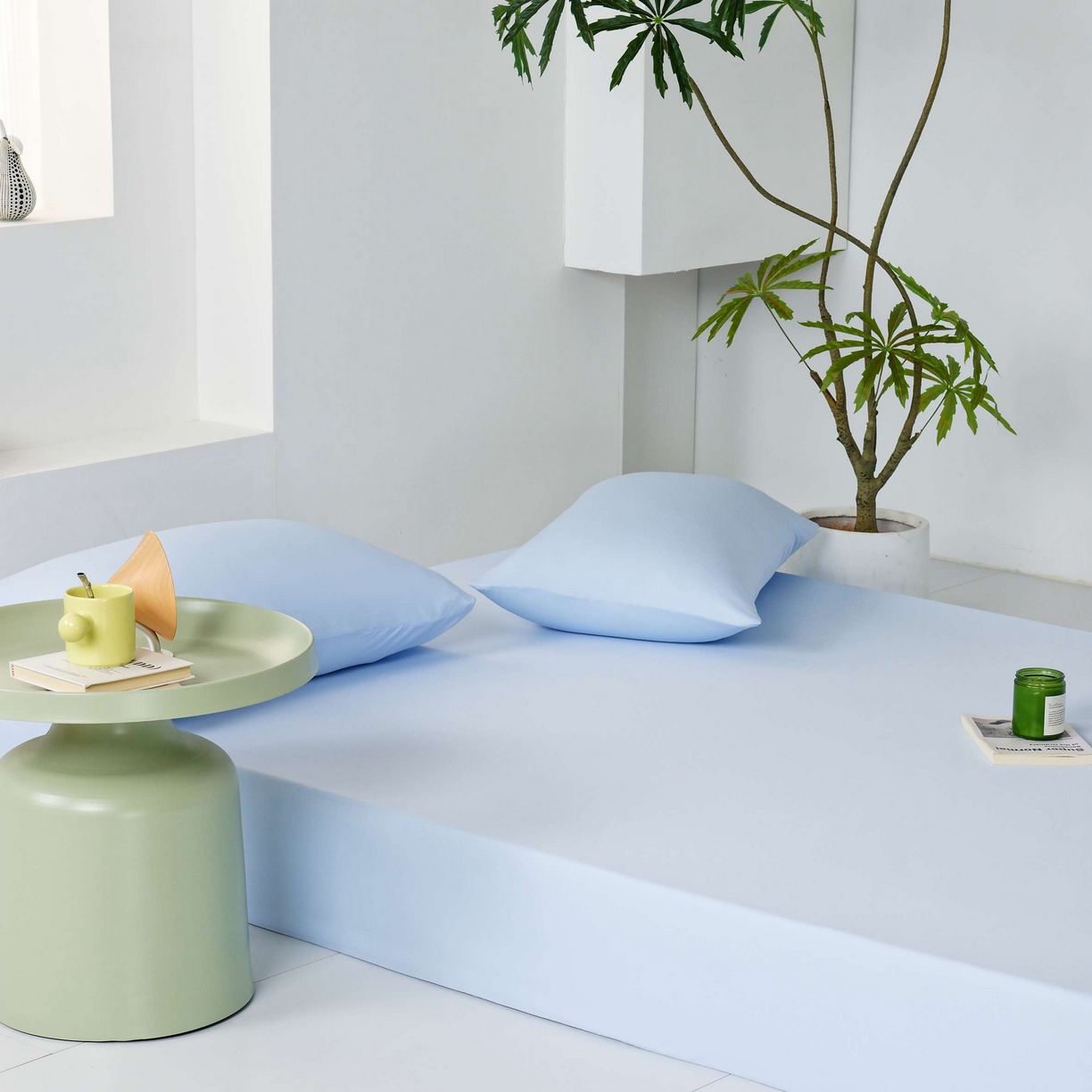 91家纺网 家纺一手货源 找家纺 LADYCOCO可可家居 2025新款PE冰锦丝语枕套 微风蓝