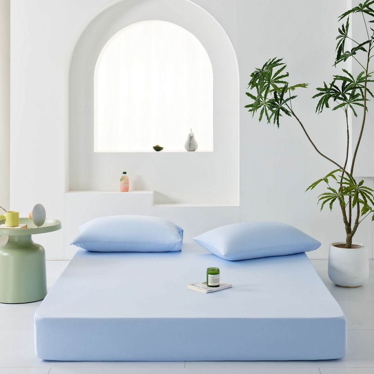 91家纺网 家纺一手货源 找家纺 LADYCOCO可可家居 2025新款PE冰锦丝语枕套 微风蓝