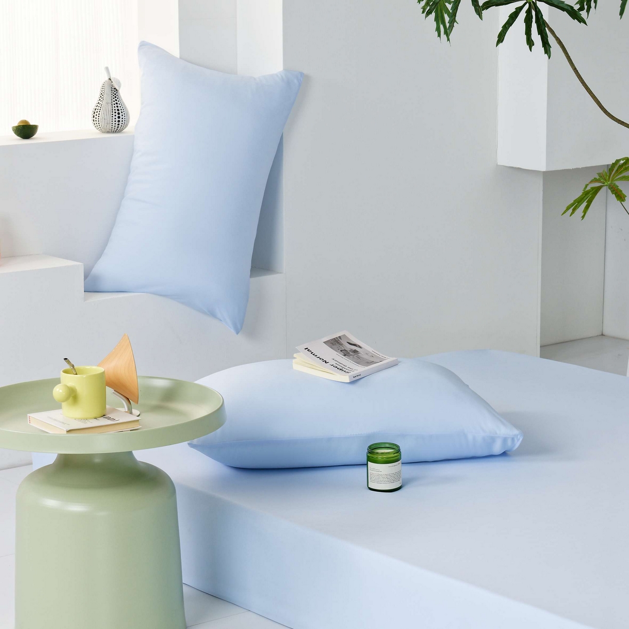 91家纺网 家纺一手货源 找家纺 LADYCOCO可可家居 2025新款PE冰锦丝语枕套 微风蓝