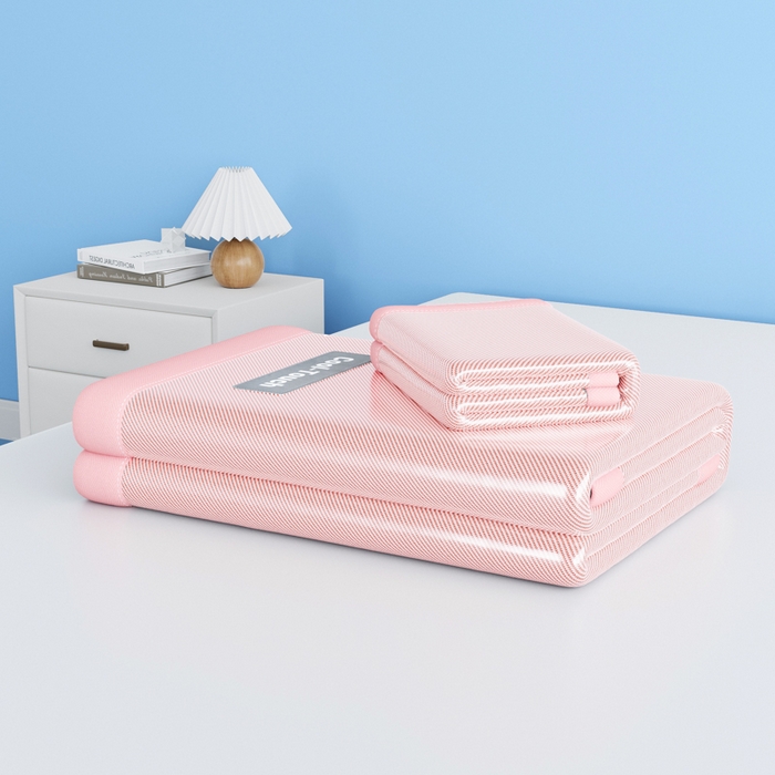 91家纺网 家纺一手货源 找家纺 卡初家居（原微来） 2025新款A类轻柔丝织标凉感软席-夏梦系列 夏梦-淡雅粉