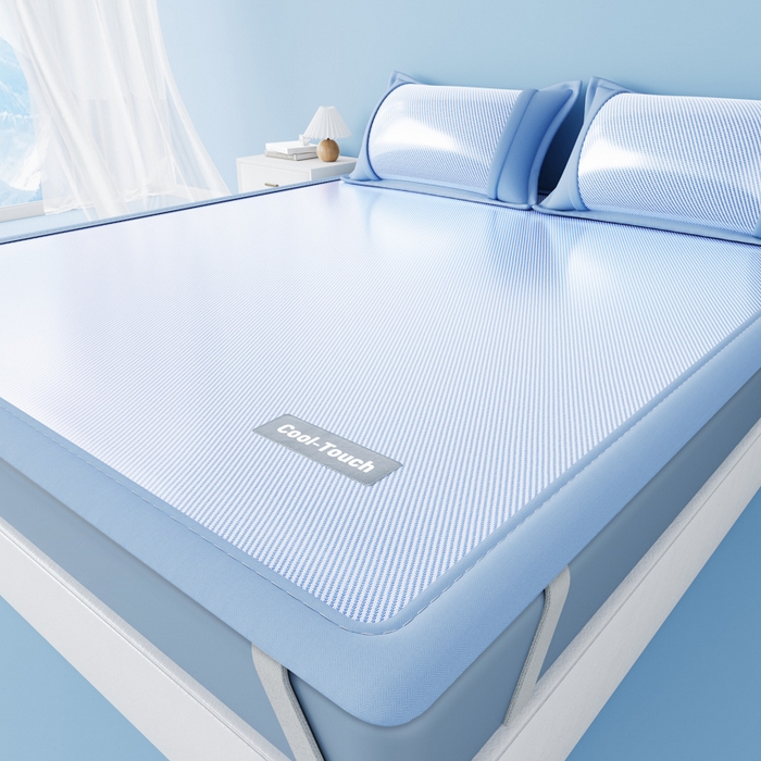 91家纺网 家纺一手货源 找家纺 卡初家居（原微来） 2025新款A类轻柔丝织标凉感软席-夏梦系列 夏梦-高雅蓝