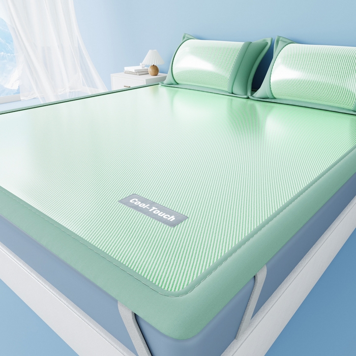 91家纺网 家纺一手货源 找家纺 卡初家居（原微来） 2025新款A类轻柔丝织标凉感软席-夏梦系列 夏梦-苹果绿