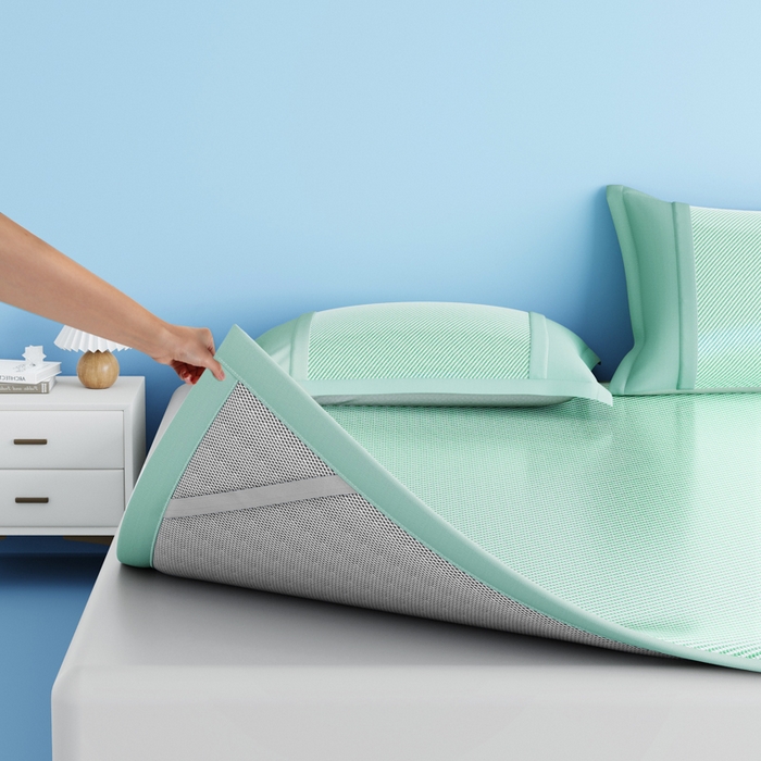 91家纺网 家纺一手货源 找家纺 卡初家居（原微来） 2025新款A类轻柔丝织标凉感软席-夏梦系列 夏梦-苹果绿