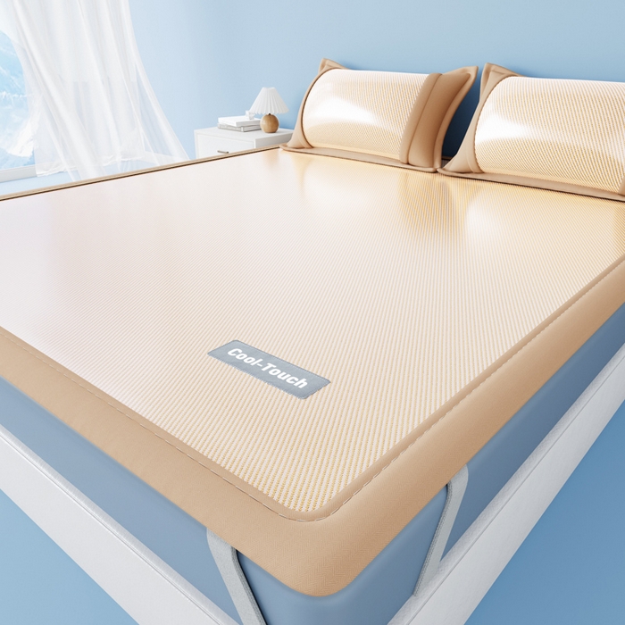 91家纺网 家纺一手货源 找家纺 卡初家居（原微来） 2025新款A类轻柔丝织标凉感软席-夏梦系列 夏梦-时尚咖