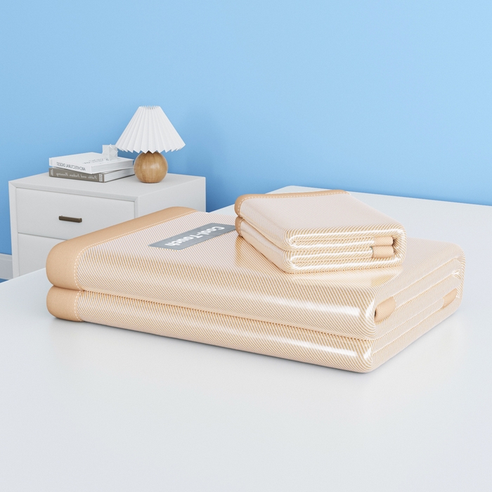 91家纺网 家纺一手货源 找家纺 卡初家居（原微来） 2025新款A类轻柔丝织标凉感软席-夏梦系列 夏梦-时尚咖