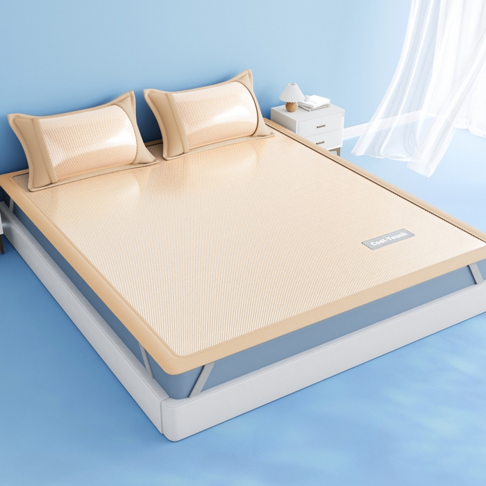 91家纺网 家纺一手货源 找家纺 卡初家居（原微来） 2025新款A类轻柔丝织标凉感软席-夏梦系列 夏梦-时尚咖