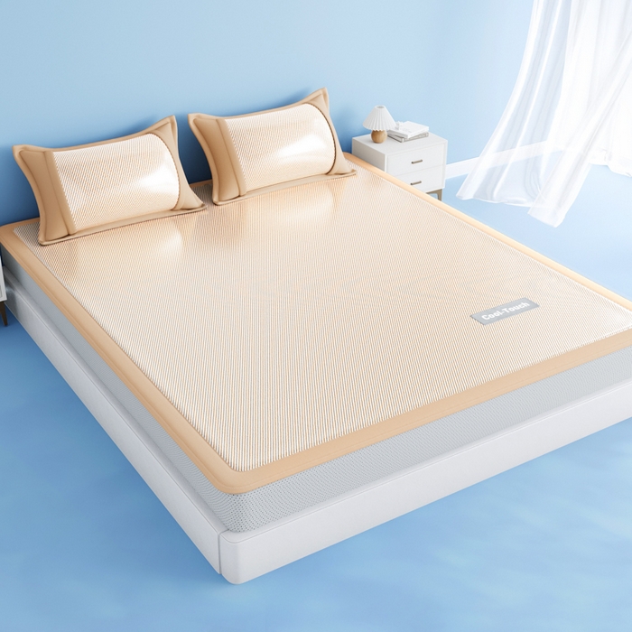 91家纺网 家纺一手货源 找家纺 卡初家居（原微来） 2025新款A类轻柔丝织标凉感软席-夏梦系列 夏梦-时尚咖