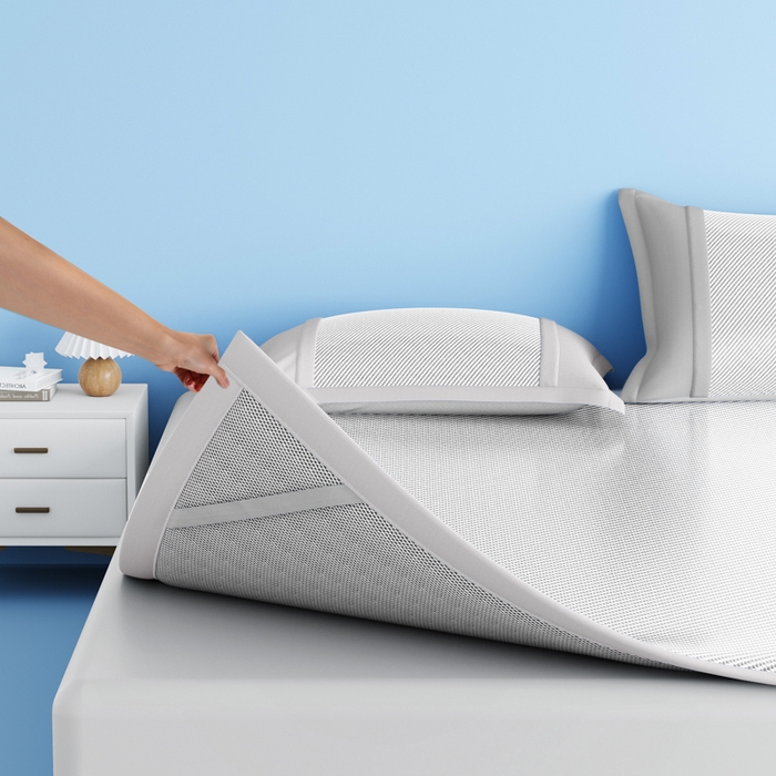 91家纺网 家纺一手货源 找家纺 卡初家居（原微来） 2025新款A类轻柔丝织标凉感软席-夏梦系列 夏梦-雪花灰