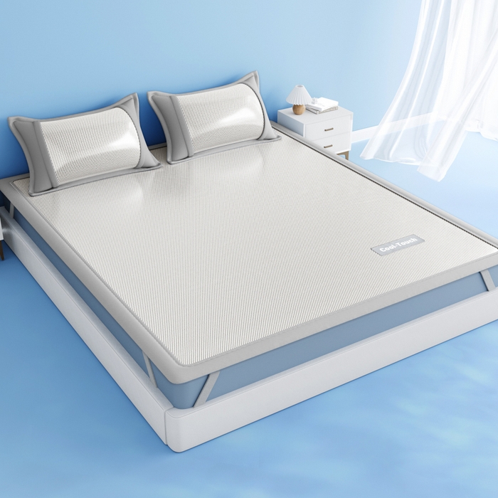 91家纺网 家纺一手货源 找家纺 卡初家居（原微来） 2025新款A类轻柔丝织标凉感软席-夏梦系列 夏梦-雪花灰