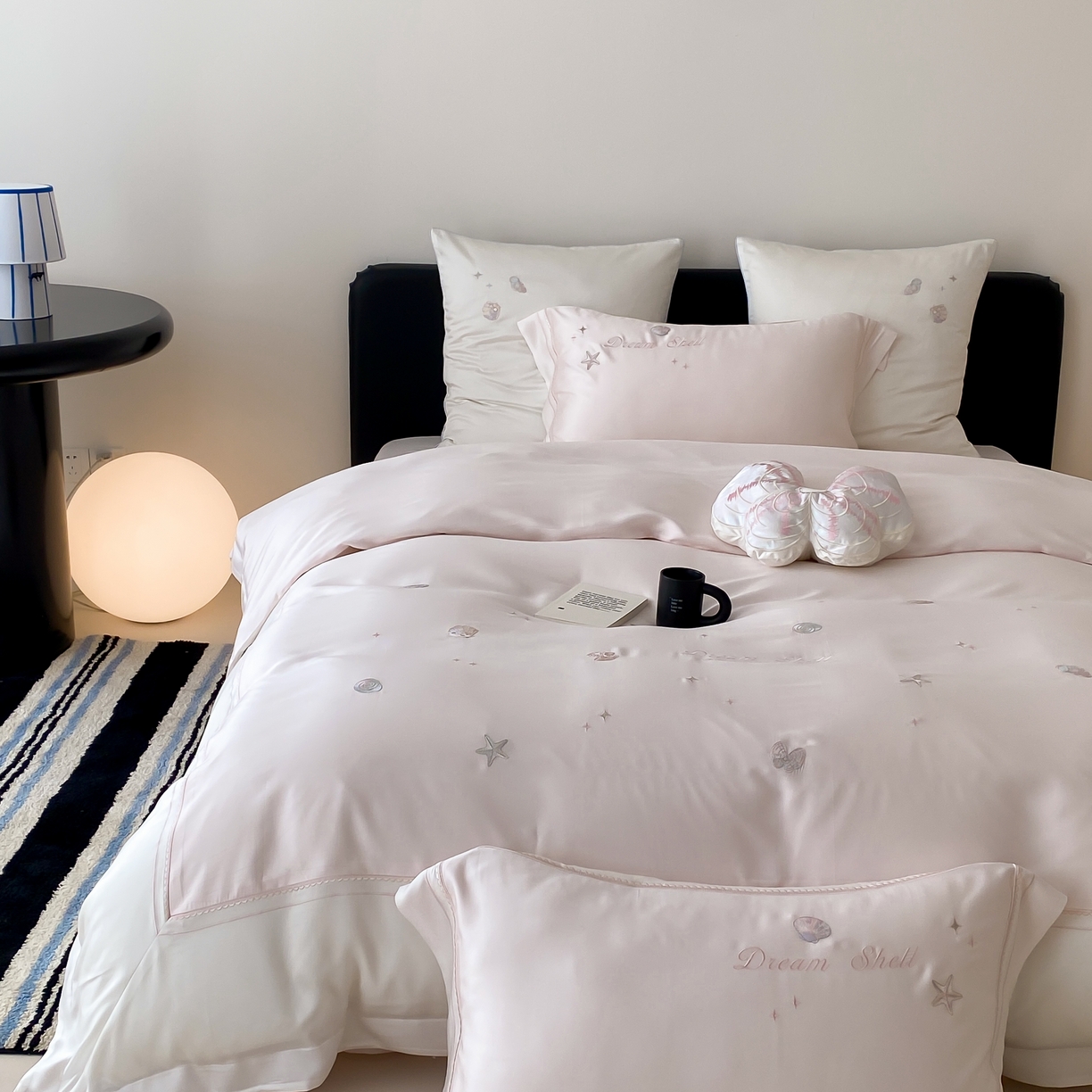 MIU缪家居 2025新款60支兰精天丝四件套 海洋之星-琉璃粉