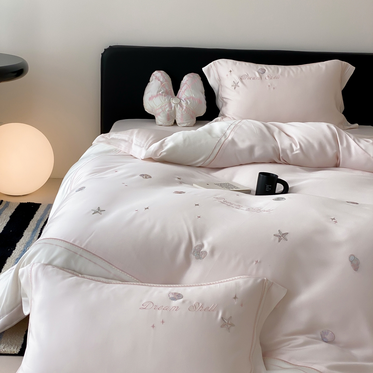 91家纺网 家纺一手货源 找家纺 MIU缪家居 2025新款60支兰精天丝四件套 海洋之星-琉璃粉