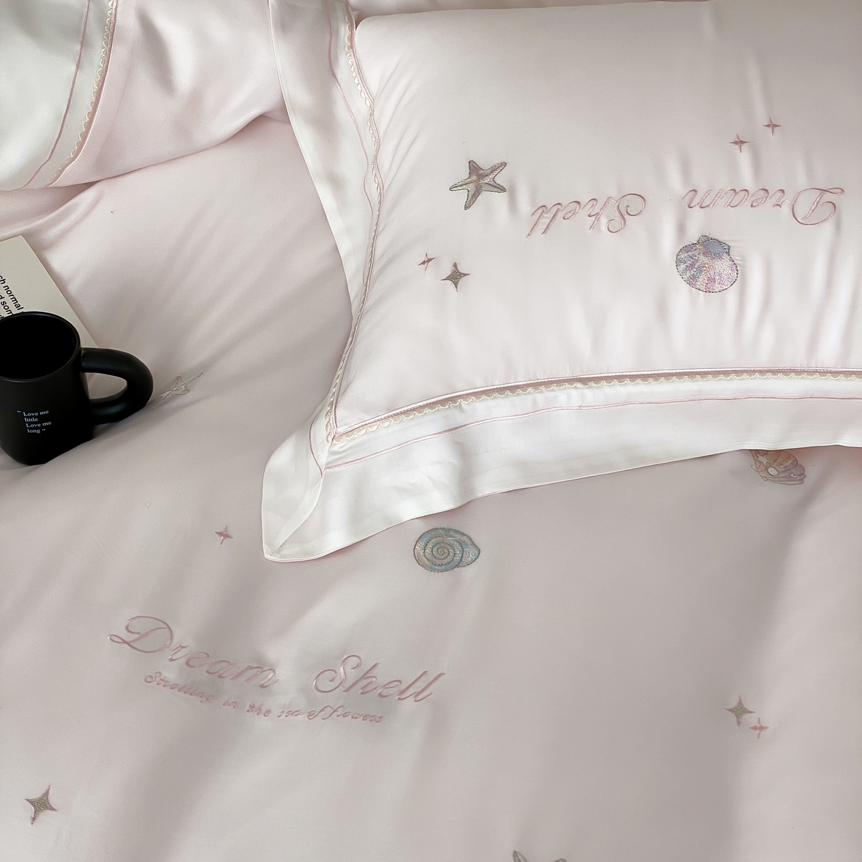 91家纺网 家纺一手货源 找家纺 MIU缪家居 2025新款60支兰精天丝四件套 海洋之星-琉璃粉