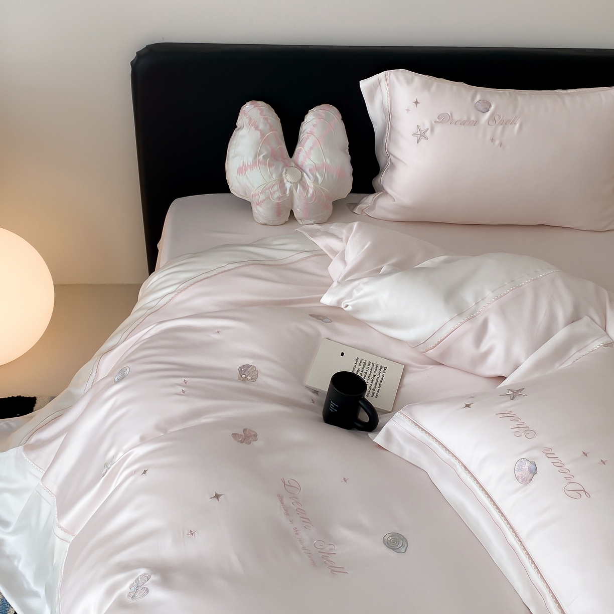 91家纺网 家纺一手货源 找家纺 MIU缪家居 2025新款60支兰精天丝四件套 海洋之星-琉璃粉