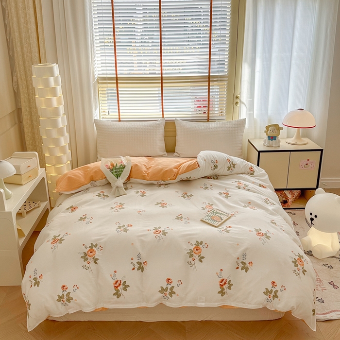 91家纺网 家纺一手货源 找家纺  （提供买家秀 爆款花型 不断货）2025新款单被套全棉印花单被套小清新简约系列单被套 安娜花园