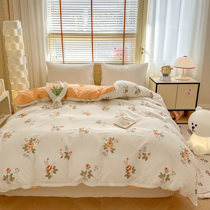 91家纺网 家纺一手货源 找家纺  （提供买家秀 爆款花型 不断货）2025新款单被套全棉印花单被套小清新简约系列单被套 安娜花园