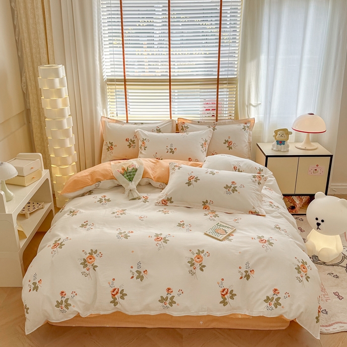 91家纺网 家纺一手货源 找家纺  （提供买家秀 爆款花型 不断货）2025新款单被套全棉印花单被套小清新简约系列单被套 安娜花园