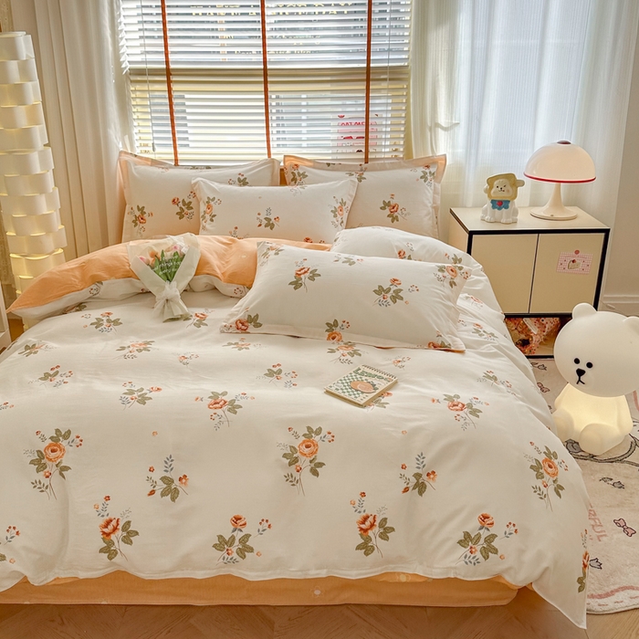 91家纺网 家纺一手货源 找家纺  （提供买家秀 爆款花型 不断货）2025新款单被套全棉印花单被套小清新简约系列单被套 安娜花园